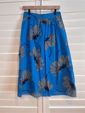 Ann Taylor Blue Floral Skirt Size 2
